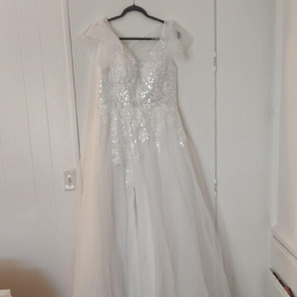 Wedding Dress with Silver Embellishments